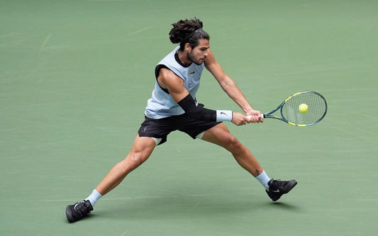 Carlos Alcaraz in action against Tommy Paul during the 2026 US Open round of 16
