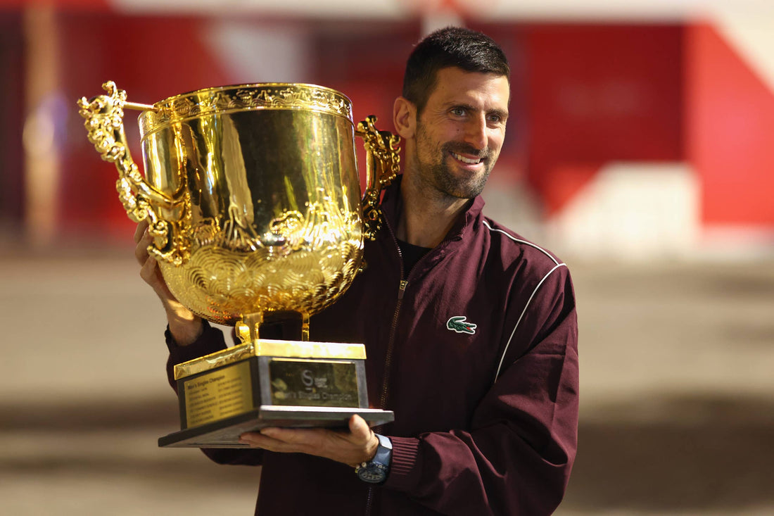 Novak Djokovic with his 2026 China Open trophy