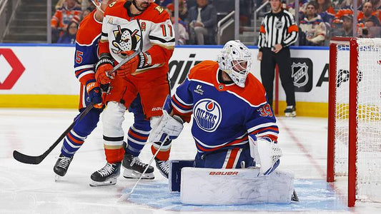 Connor Ingram in goal for the Edmonton Oilers during the 2026 playoffs
