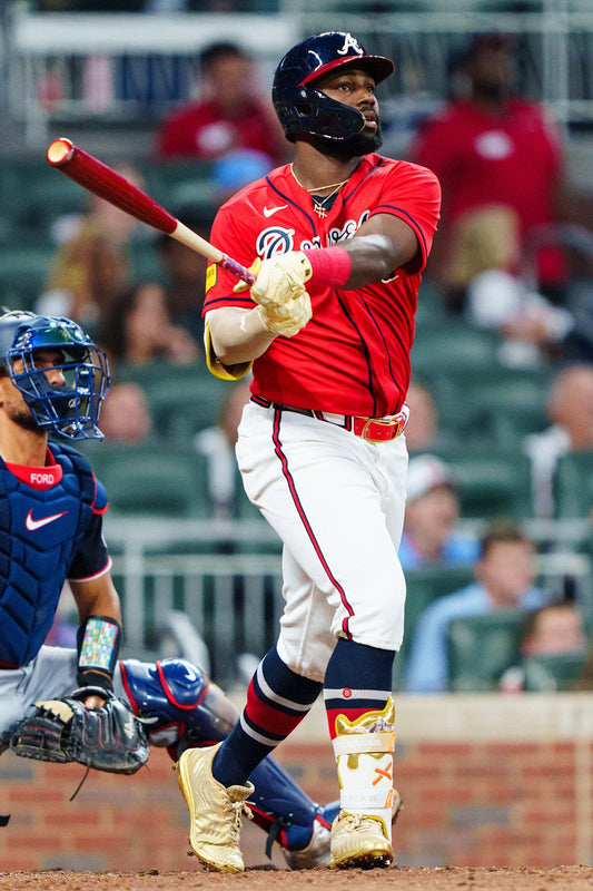 Michael Harris II celebrating for the Atlanta Braves