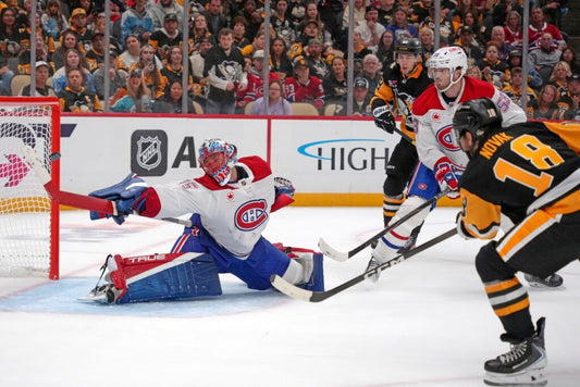 Tommy Novak attacks the Montreal net for Pittsburgh on Oct. 3, 2026