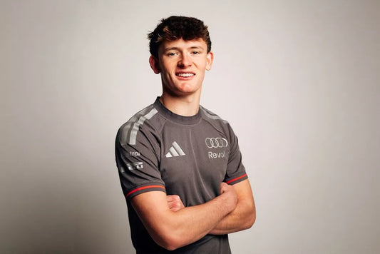 Freddie Slater wearing Audi Formula 1 team clothing in 2026