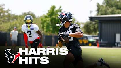 C.J. Stroud throwing during Houston Texans training camp ahead of the 2026 season