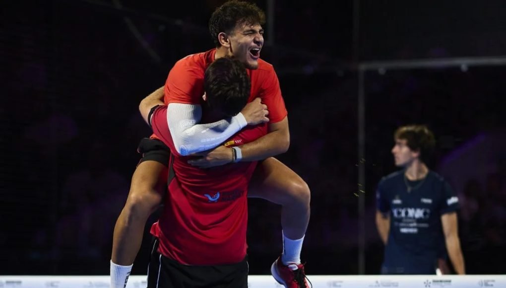 Alvaro Montiel and Daniel Santigosa celebrate during their Germany P2 run