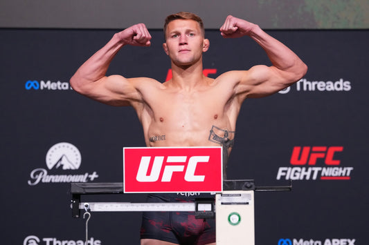 Francis Marshall at a previous 2026 UFC weigh-in; he missed the October 30 UFC Vegas 123 featherweight limit by two pounds
