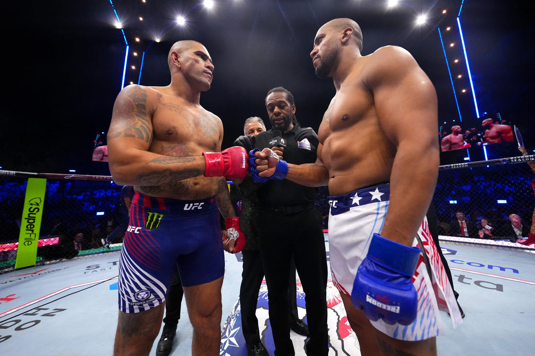 Alex Pereira and Ciryl Gane face off ahead of their 2026 UFC heavyweight title fight