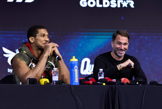 Eddie Hearn and Anthony Joshua at a 2026 press conference
