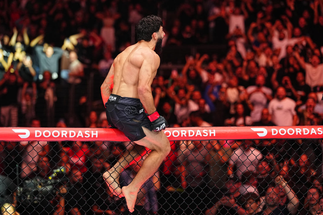 Arman Tsarukyan celebrates his September 2026 UFC 331 knockout victory over Mauricio Ruffy