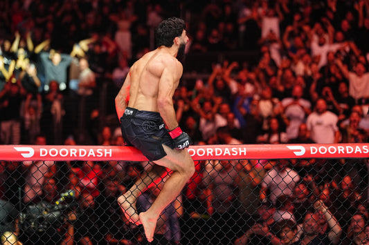Arman Tsarukyan celebrates his September 2026 UFC 331 knockout victory over Mauricio Ruffy