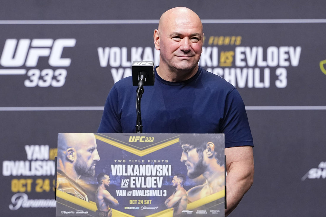 Dana White speaks at the UFC 333 press conference in October 2026