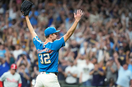 Jacob Misiorowski celebrates a dominant Milwaukee Brewers outing in June 2026