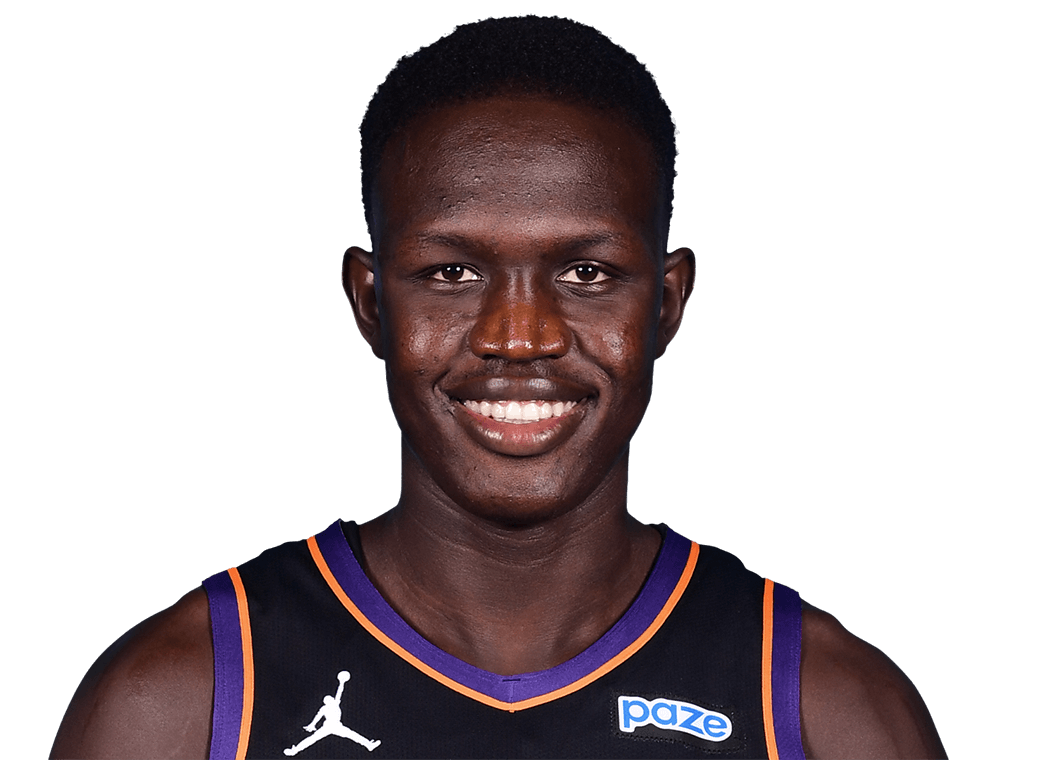 Khaman Maluach in his current Phoenix Suns uniform ahead of the 2026–27 NBA season