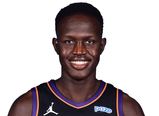 Khaman Maluach in his current Phoenix Suns uniform ahead of the 2026–27 NBA season