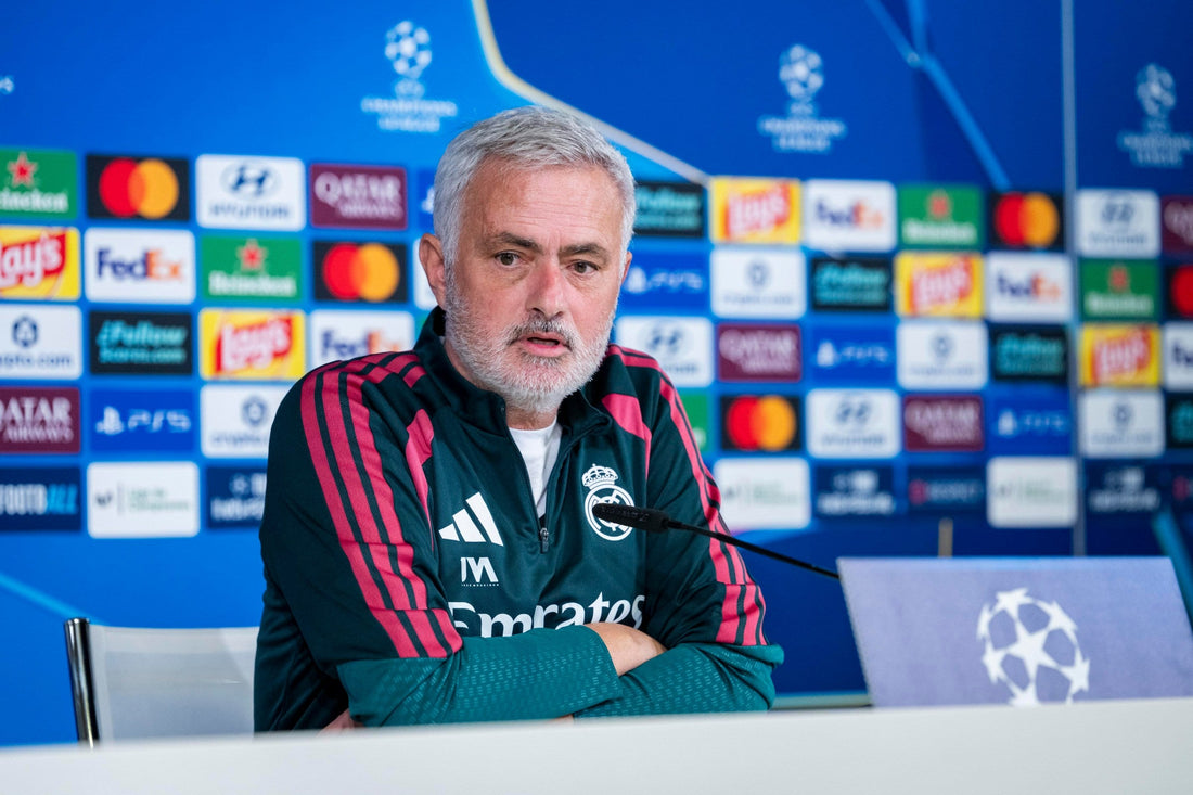 Jose Mourinho addressing reporters at Real Madrid's October 20 Champions League press conference