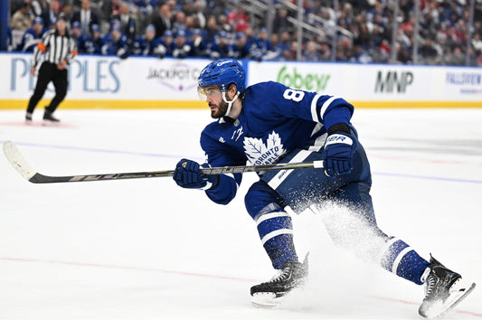 Kirill Marchenko skating in a Toronto Maple Leafs jersey in the 2026-27 NHL season