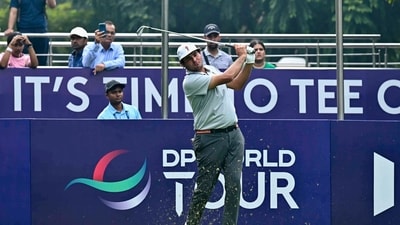Eugenio Chacarra in action during the October 2026 DP World India Championship