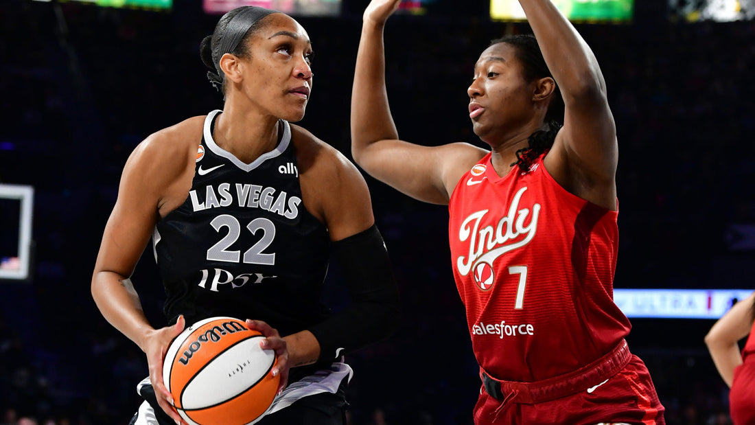 A'ja Wilson shooting for the Las Vegas Aces in Game 3 against Indiana