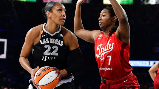 A'ja Wilson shooting for the Las Vegas Aces in Game 3 against Indiana
