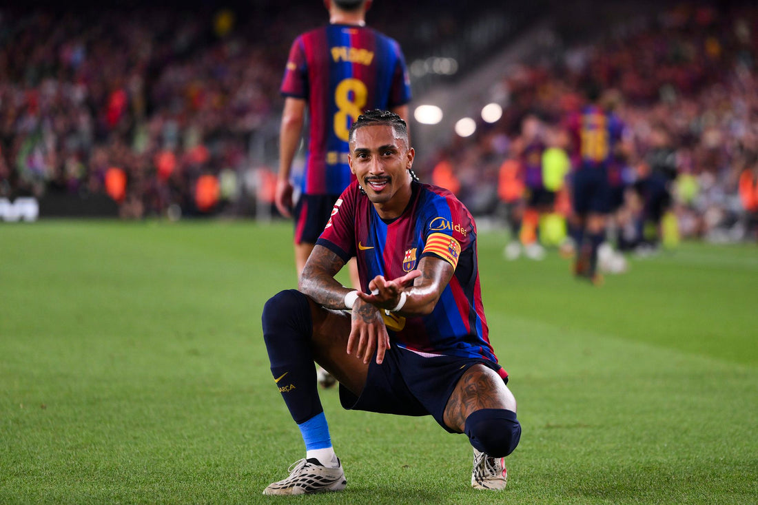 Raphinha in Barcelona's 2026-27 home kit