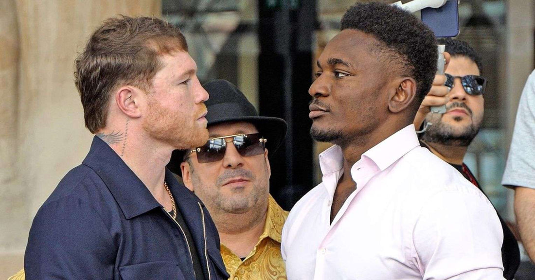 Canelo Alvarez and Christian Mbilli face off before their 2026 WBC super middleweight fight