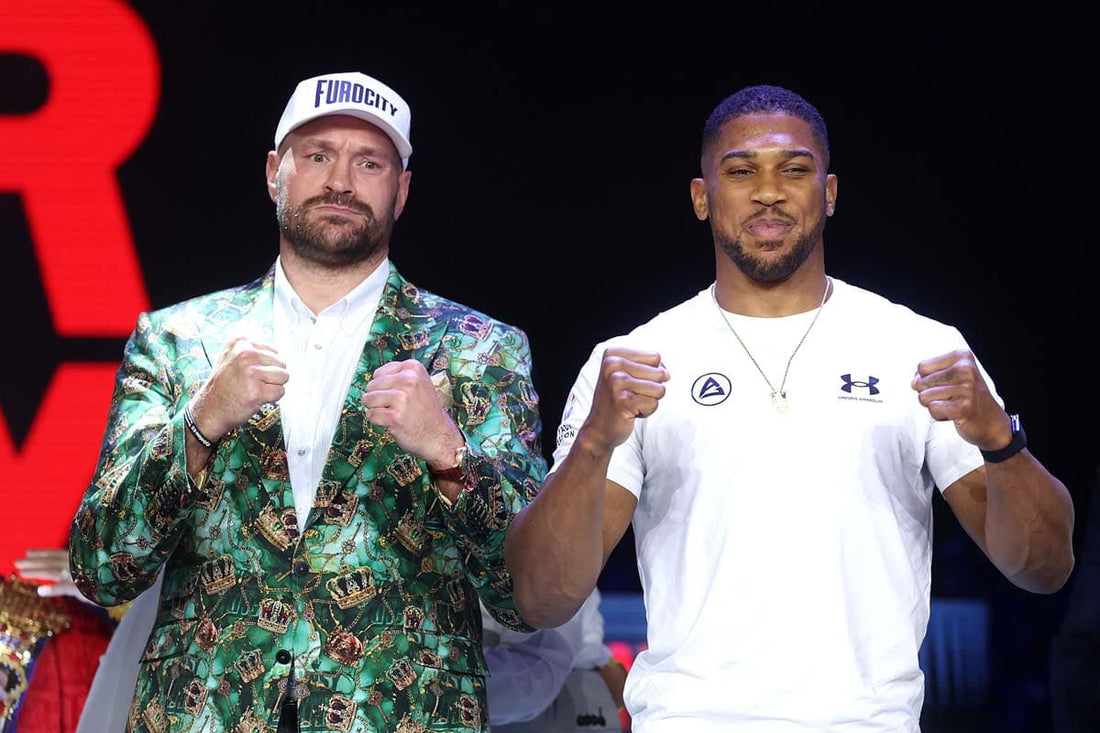 Tyson Fury and Anthony Joshua at their September 2026 London press conference