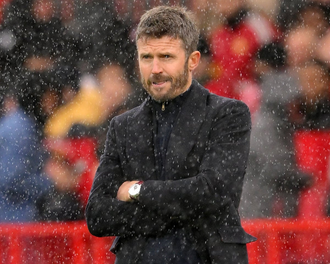 Michael Carrick on the Manchester United touchline against Bournemouth in October 2026