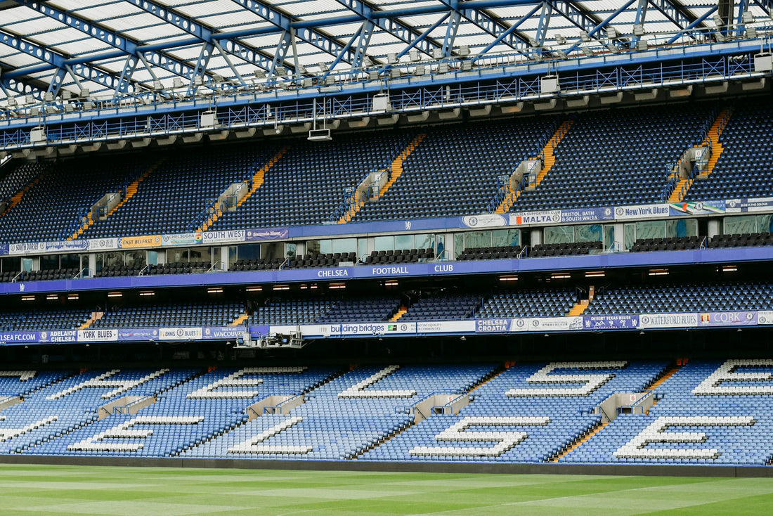 Stamford Bridge stadium seating, home of Chelsea Football Club