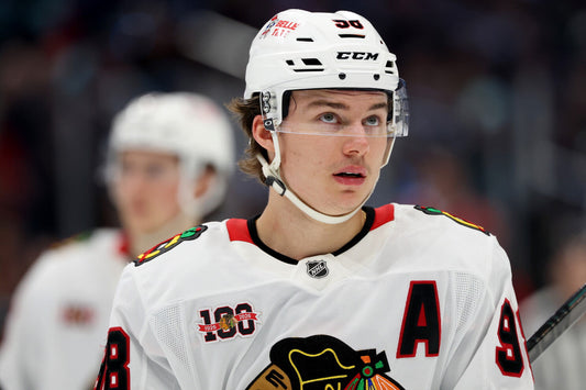 Connor Bedard with the Chicago Blackhawks during the 2025-26 season