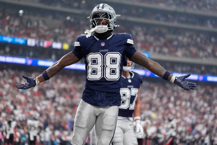 CeeDee Lamb celebrates Dallas Cowboys touchdown against Houston Texans in October 2026