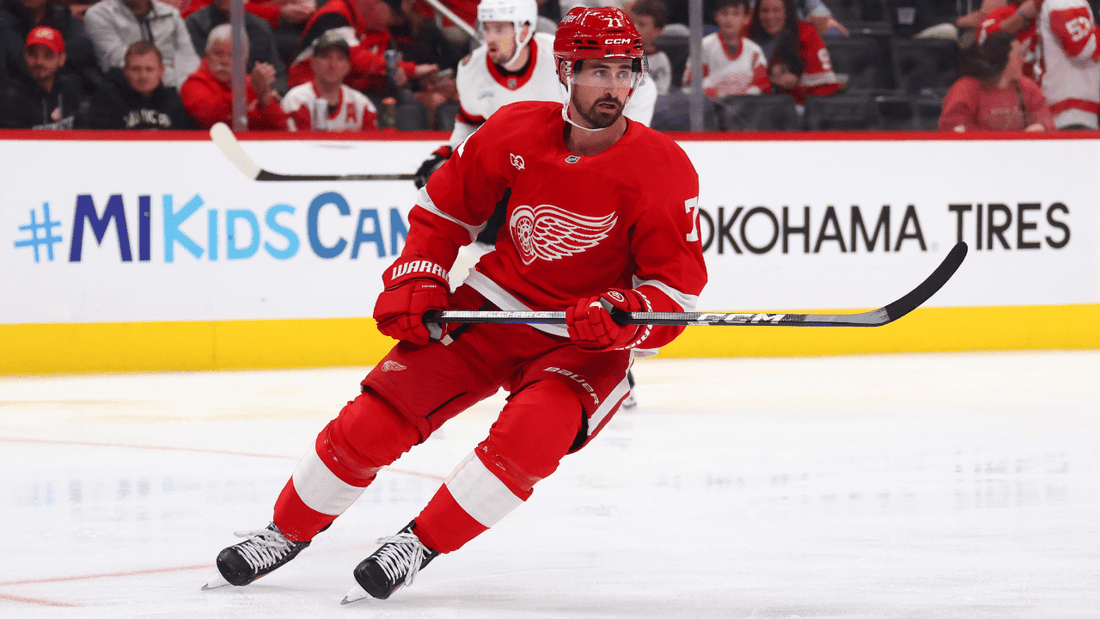 Dylan Larkin in Detroit Red Wings colors during the 2026 season