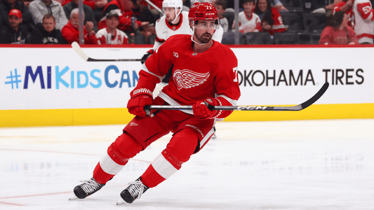 Dylan Larkin in Detroit Red Wings colors during the 2026 season