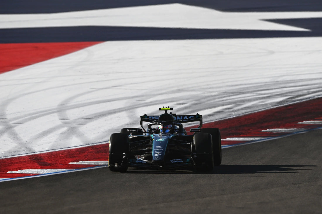 Kimi Antonelli drives the Mercedes W17 in Austin practice on October 23, 2026