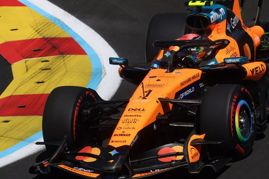 Lando Norris in the McLaren at Madring during the 2026 Spanish Grand Prix weekend