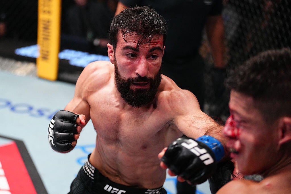Farid Basharat competes in a UFC bout during the 2026 season