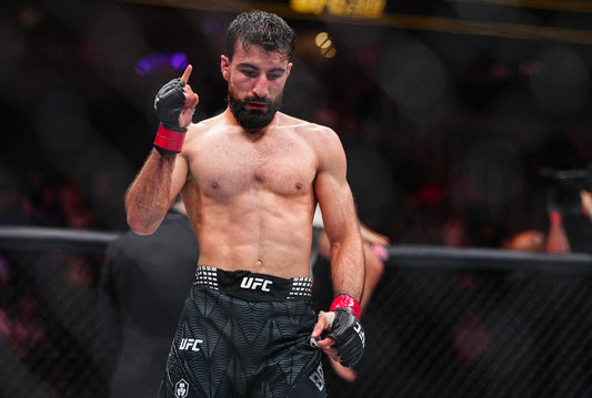 Farid Basharat in the UFC Octagon after his July 2026 UFC 329 fight