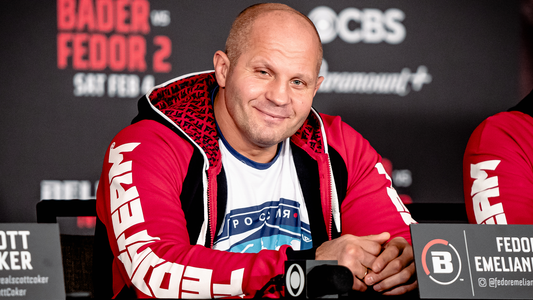 Fedor Emelianenko at his Bellator 290 press conference before retiring in 2023