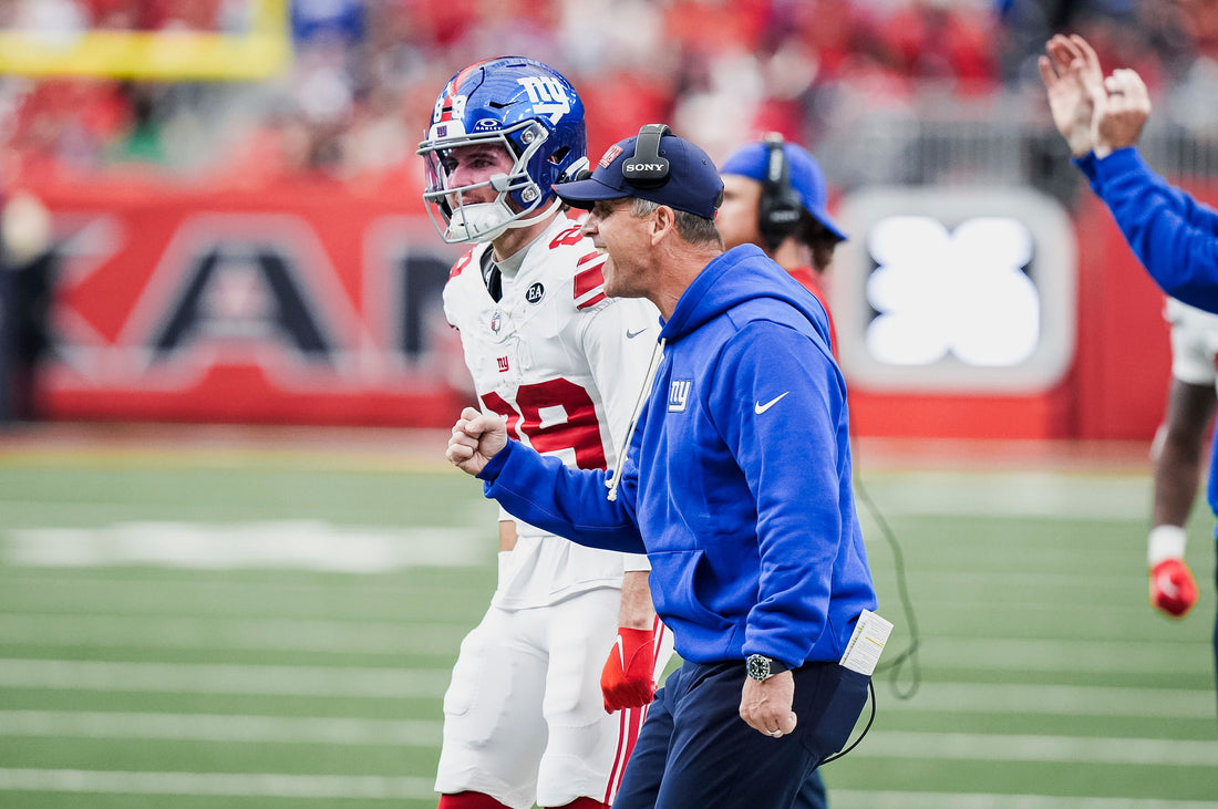 Giants head coach John Harbaugh during the October 25 2026 game in Houston