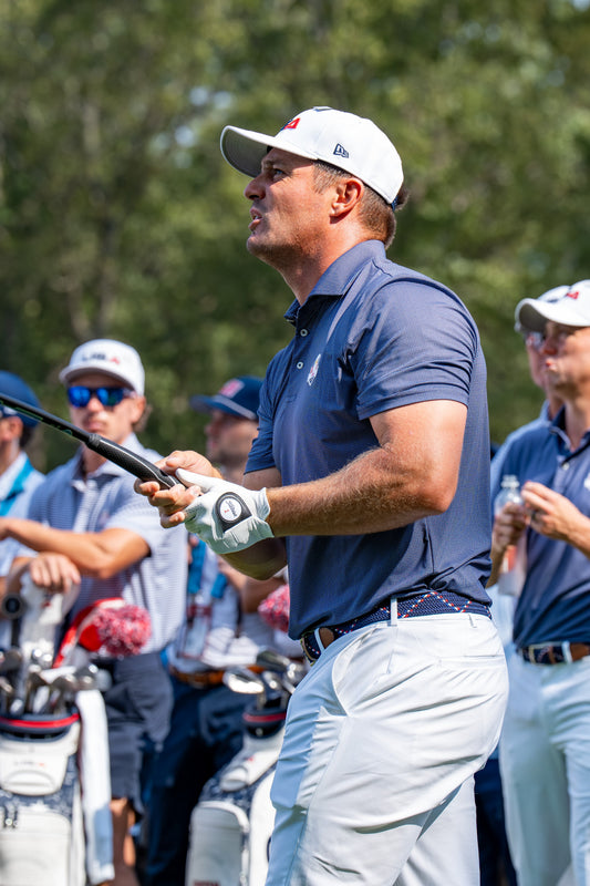Bryson DeChambeau competing for Team USA in Ryder Cup match play