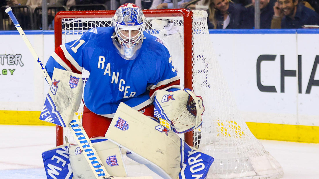 Igor Shesterkin in the New York Rangers crease in a 2026 game