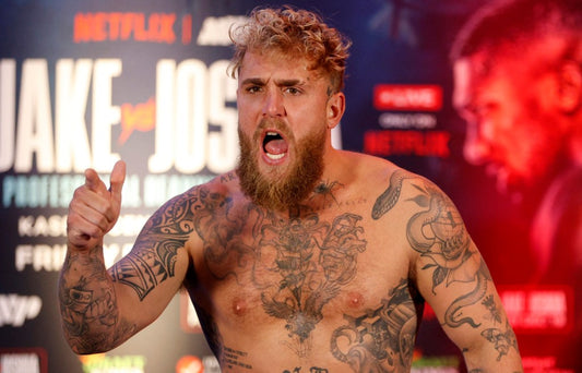 Jake Paul at a 2025 boxing weigh-in ahead of his Anthony Joshua bout