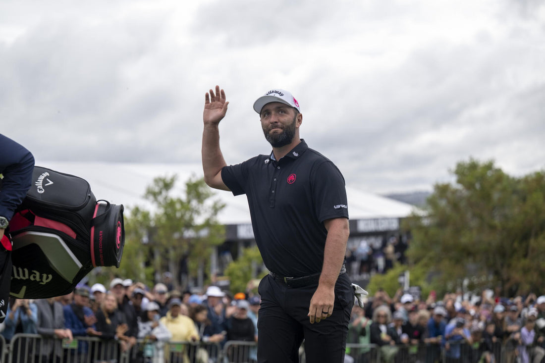 Jon Rahm wearing a black LIV Golf polo at LIV Golf South Africa in 2026