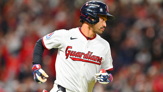 Steven Kwan batting for the Cleveland Guardians during the 2026 American League Championship Series