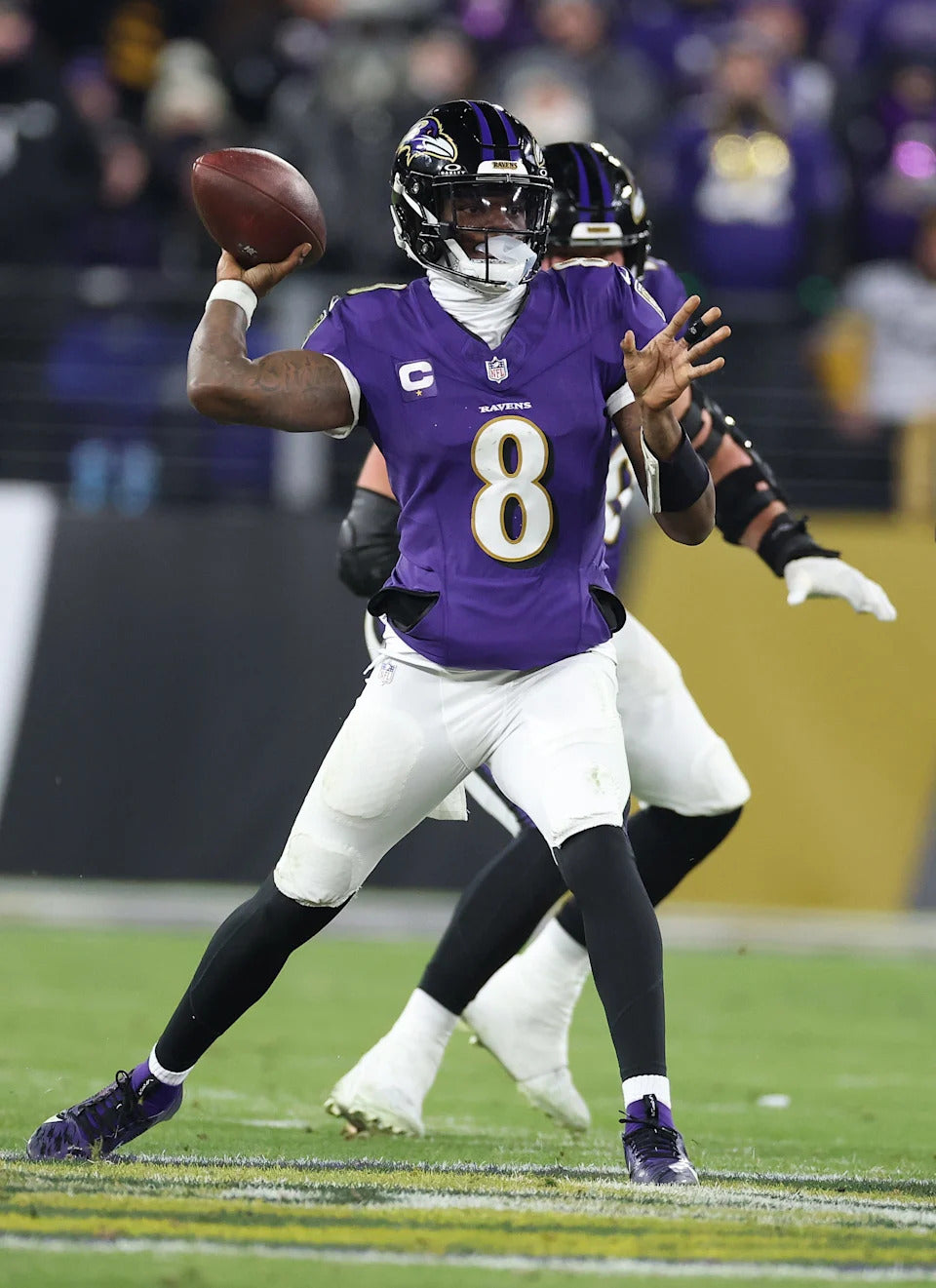 Lamar Jackson in Baltimore Ravens uniform during the 2026 season