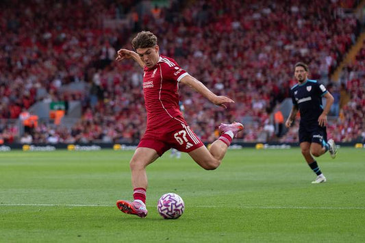 Lewis Koumas in Liverpool red during the 2026 season