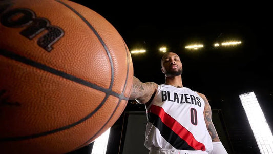 Damian Lillard in Portland Trail Blazers uniform at September 2026 media day