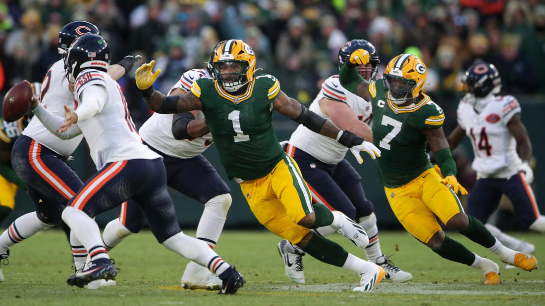 Micah Parsons rushing the passer in Green Bay Packers uniform