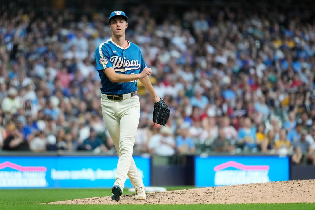 Jacob Misiorowski pitching for the Milwaukee Brewers during the 2026 season