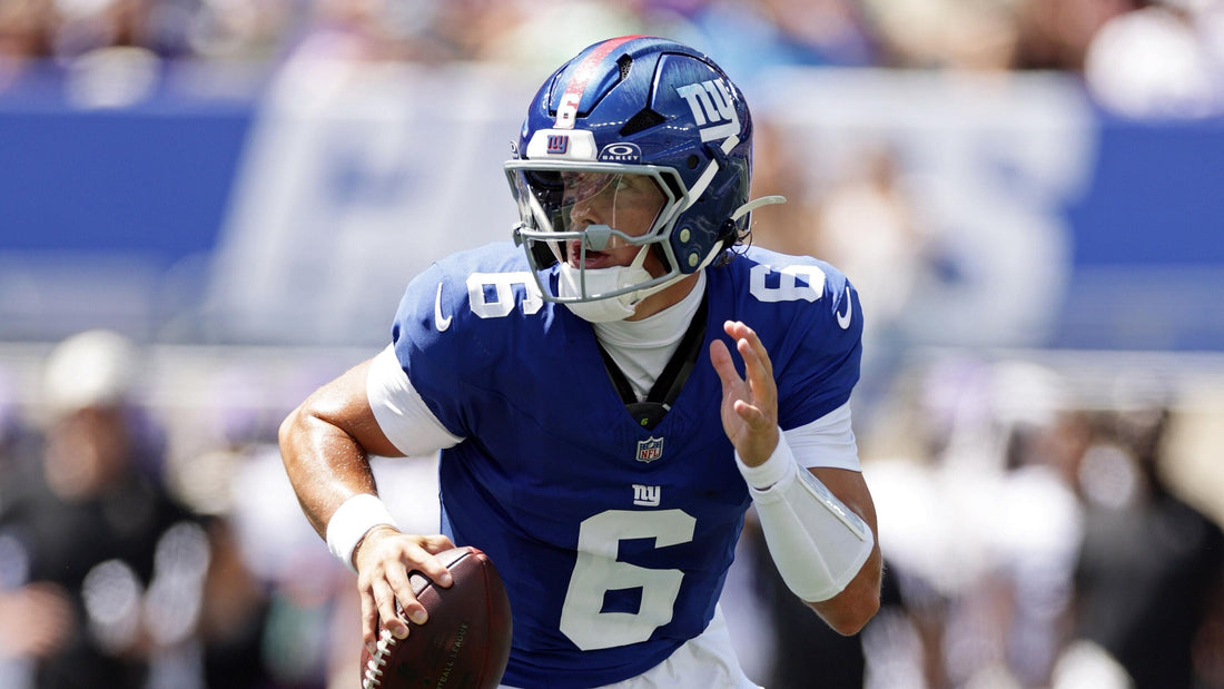 Jaxson Dart with the New York Giants during the 2026 NFL season