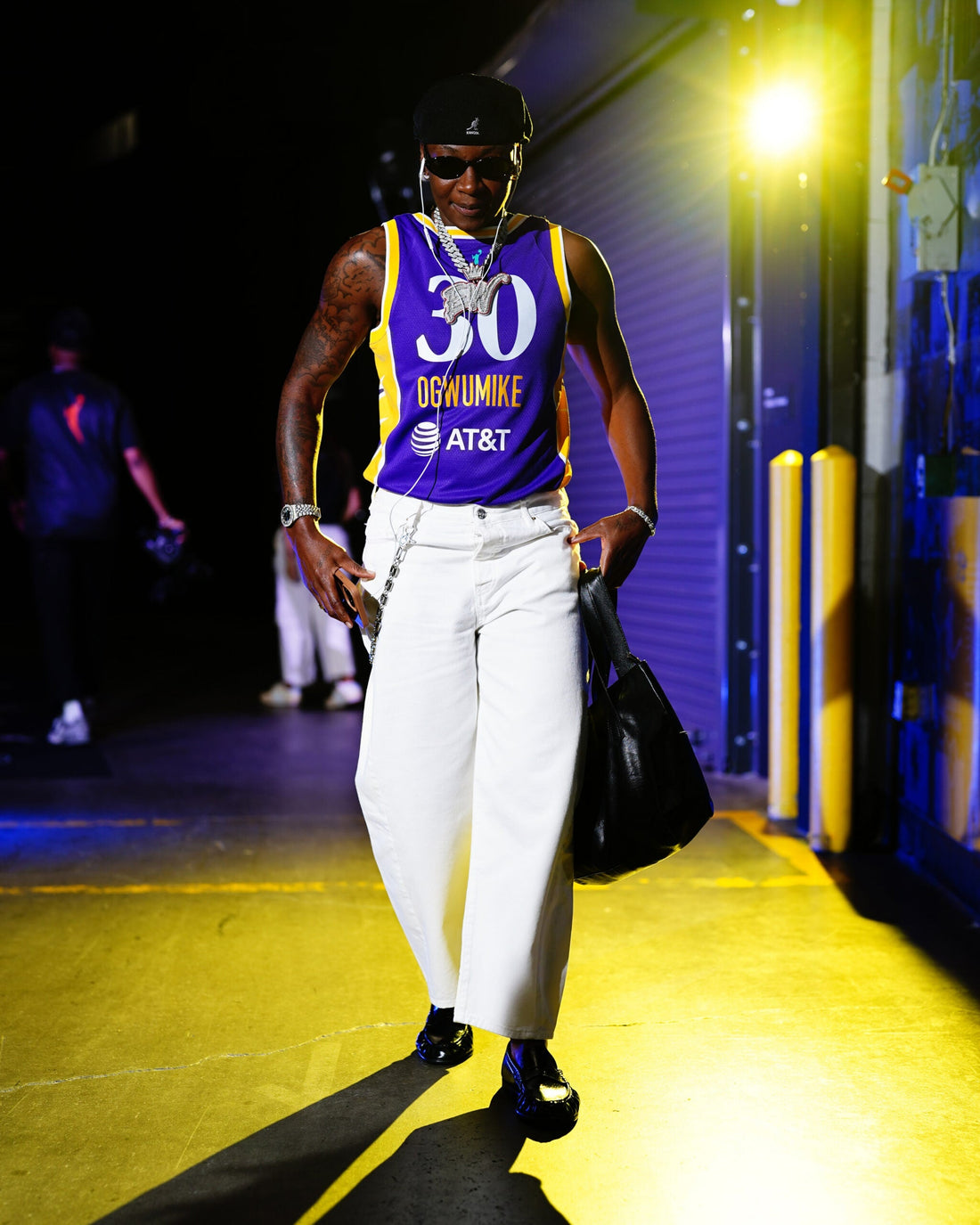 Nneka Ogwumike in Los Angeles Sparks colors during her September 2026 farewell