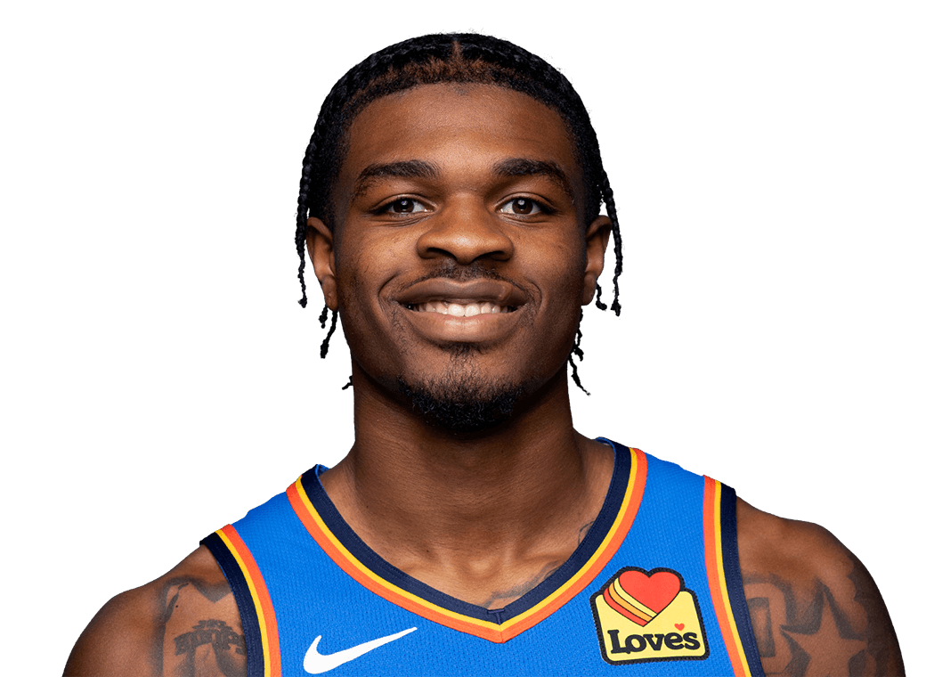 Otega Oweh wearing the Oklahoma City Thunder jersey in his rookie season